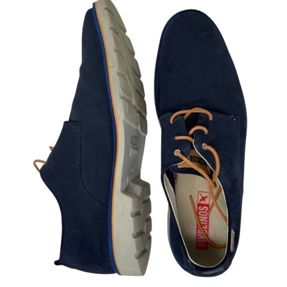 Pikolinos Men's Blue Suede Lace-up Oxford Shoes, men’s 10-10.5